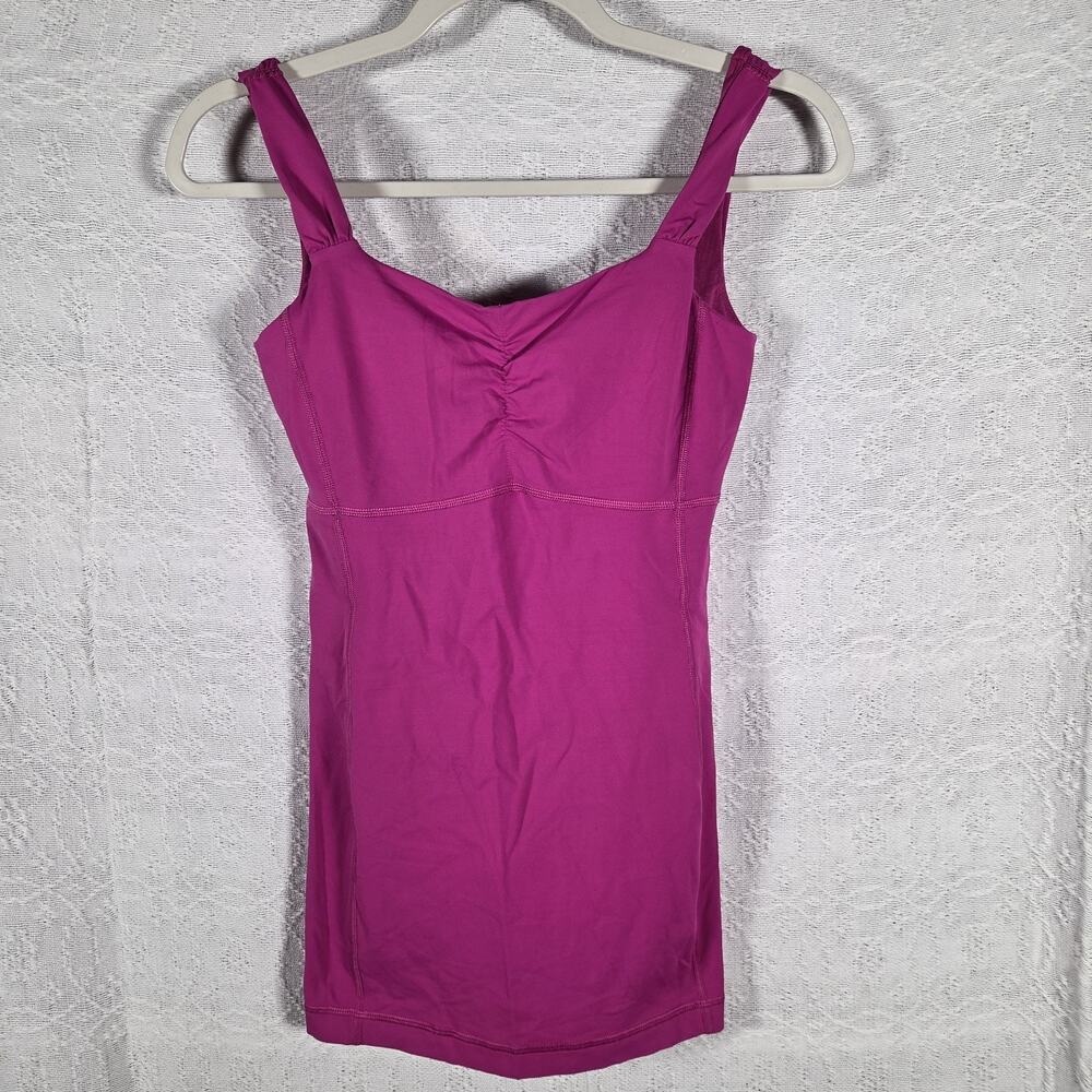 Lululemon Tank Top Womens Size 4 Pink Built In Bra Athletic Yoga Workout Top‎